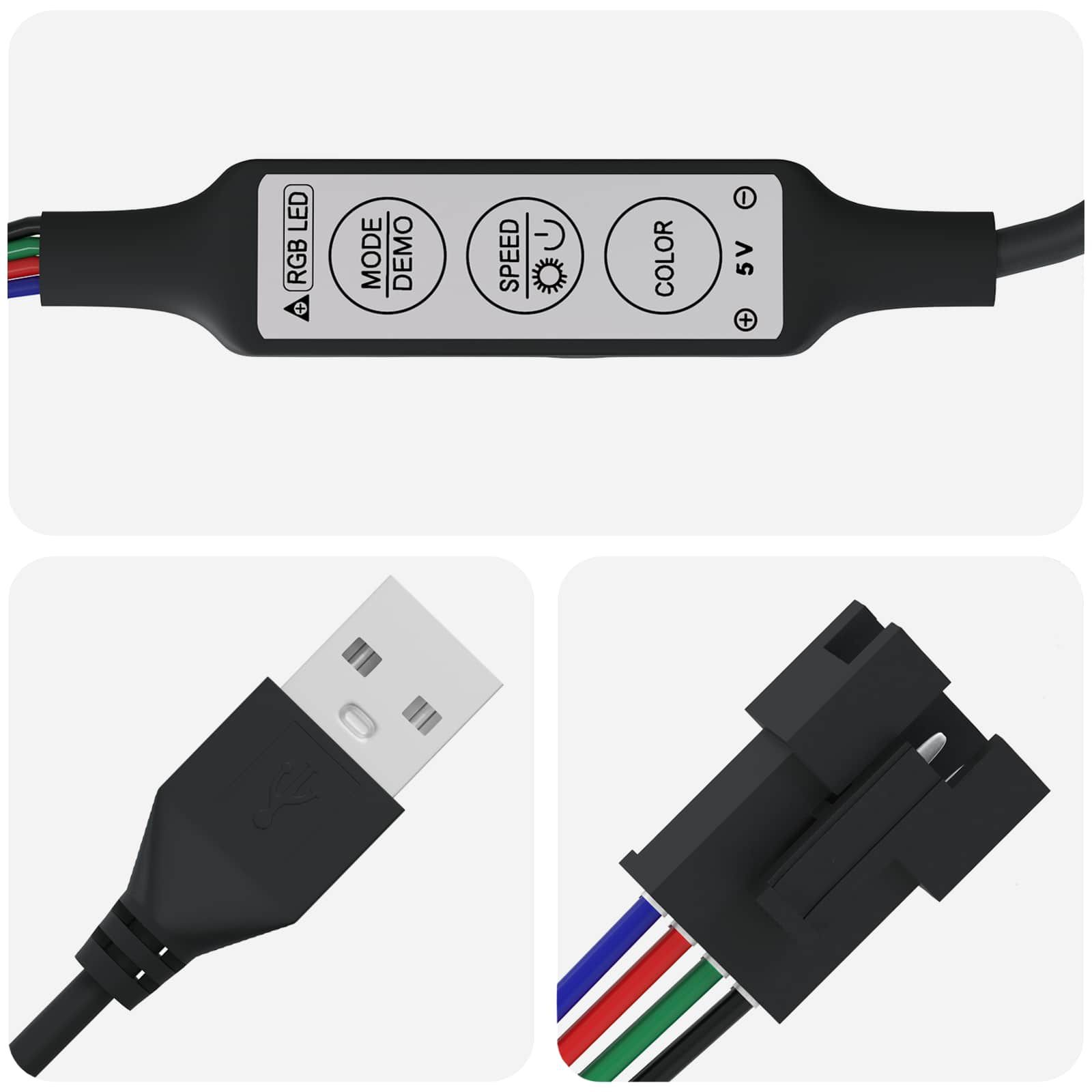LED Streifen 2 pcs Schwarz und Transparent 5100 mm
