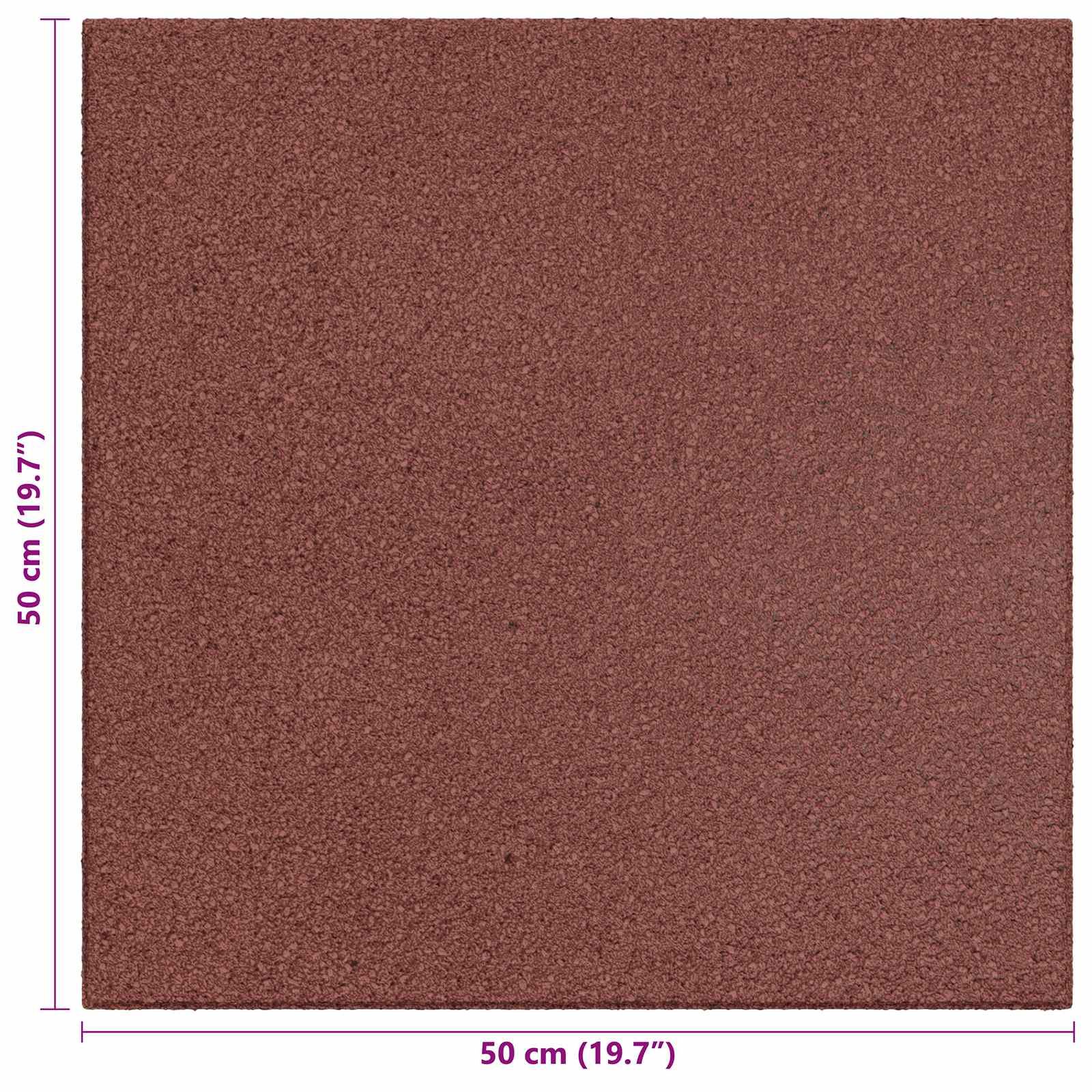 Sturzschutzfliesen 18 pcs Rot 50 x 50 cm Gummi