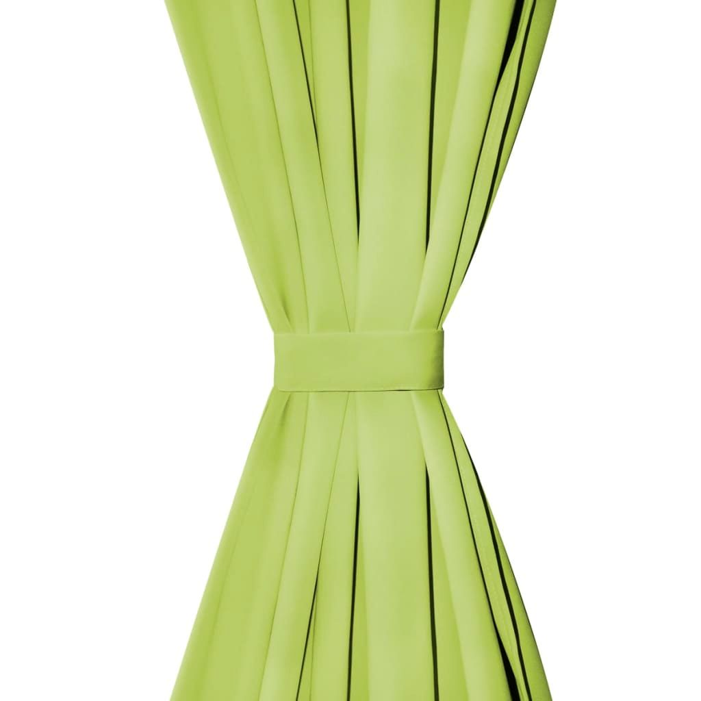 Vorhänge Mikro-Satin 2 Stk. mit Schlaufen 140×225 cm Grün