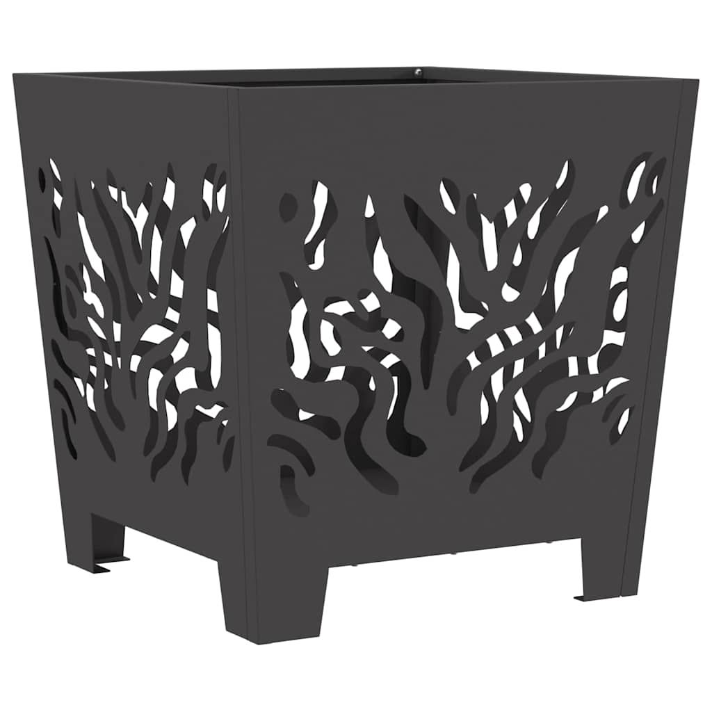 Feuerstelle Schwarz 40 x 40 x 40 cm Wetterfeststahl