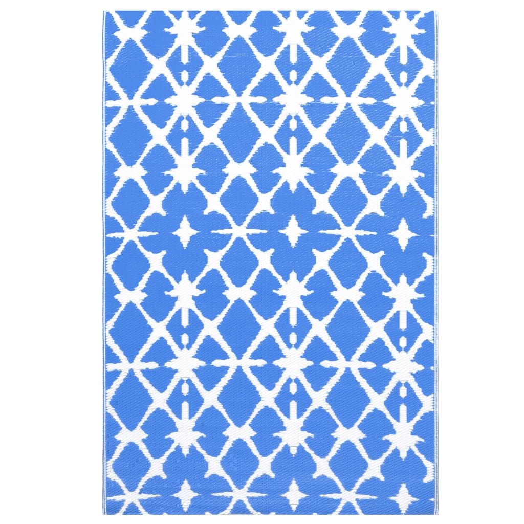 Outdoor-Teppich ARAKIL Weiß und Blau 190x290 cm PP