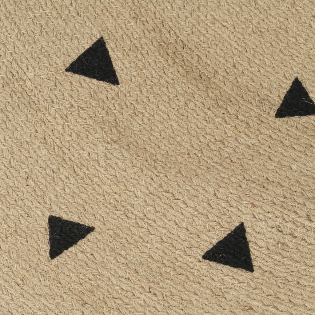 Teppich Handgefertigt Jute mit Dreiecksmuster 90 cm