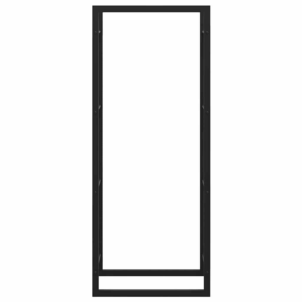Brennholzregal Mattschwarz 50x28x132 cm Stahl