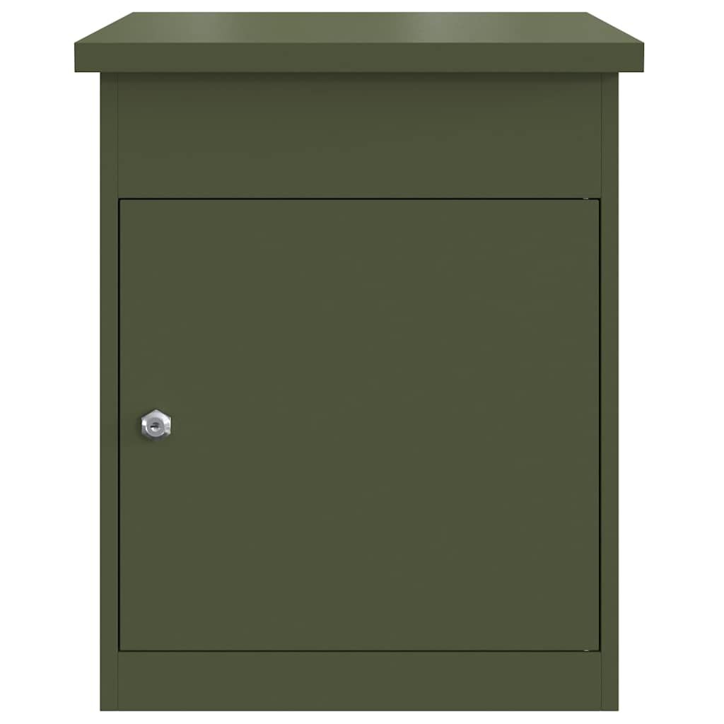 Paketdrop-Box mit Speicher Olivgrün 47,5 x 38 x 59 cm Stahl