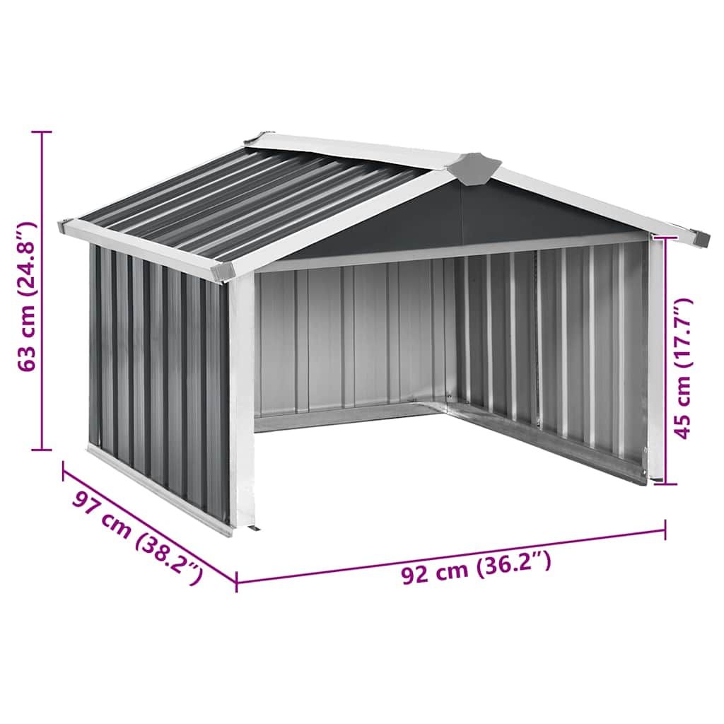 Rasenmäher Garage 92x97x63 cm Verzinkter Stahl Anthrazit