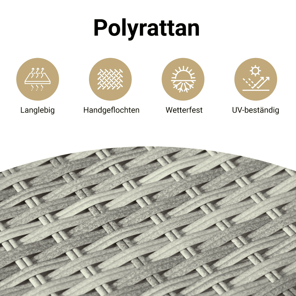 Outdoor-Rgale 2 Stk. Hellgrau Poly Rattan