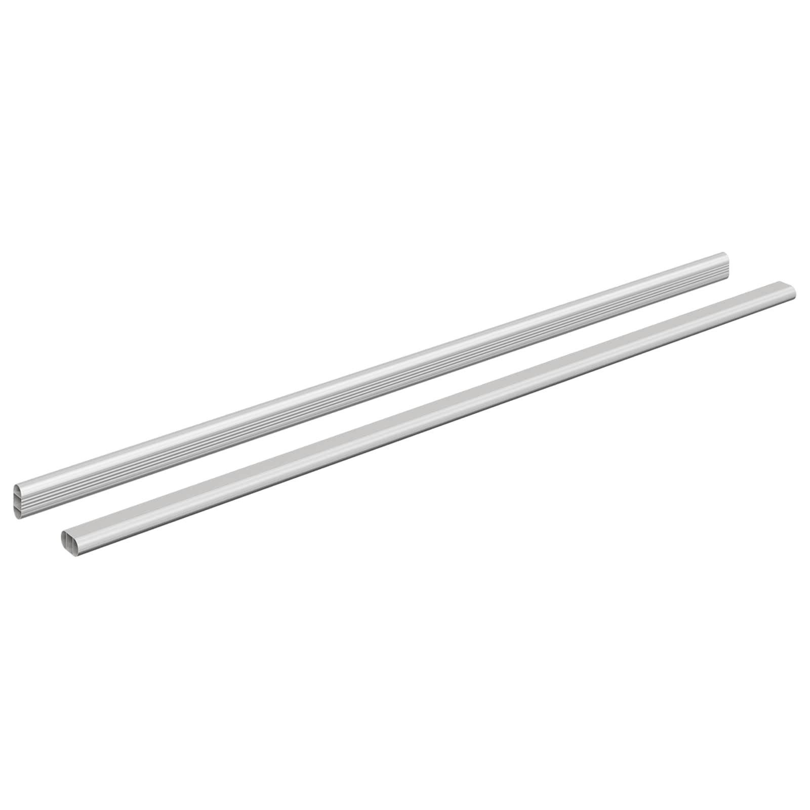 Kleiderstange 2 stk. Silber 864 x 15 x 29 mm Aluminiumlegierung