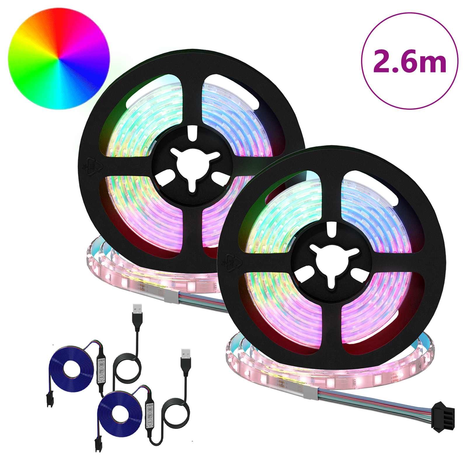 LED-Streifen 2 stk. Schwarz und Transparent