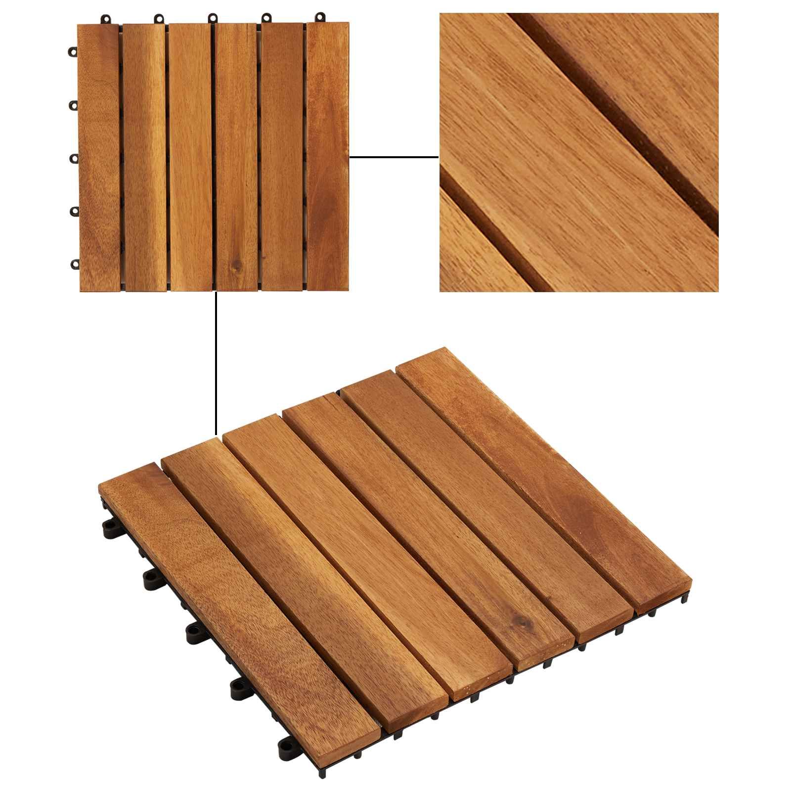 Terrassenfliese 20 pcs Braun 30 x 30 cm Akazien-Hartholz