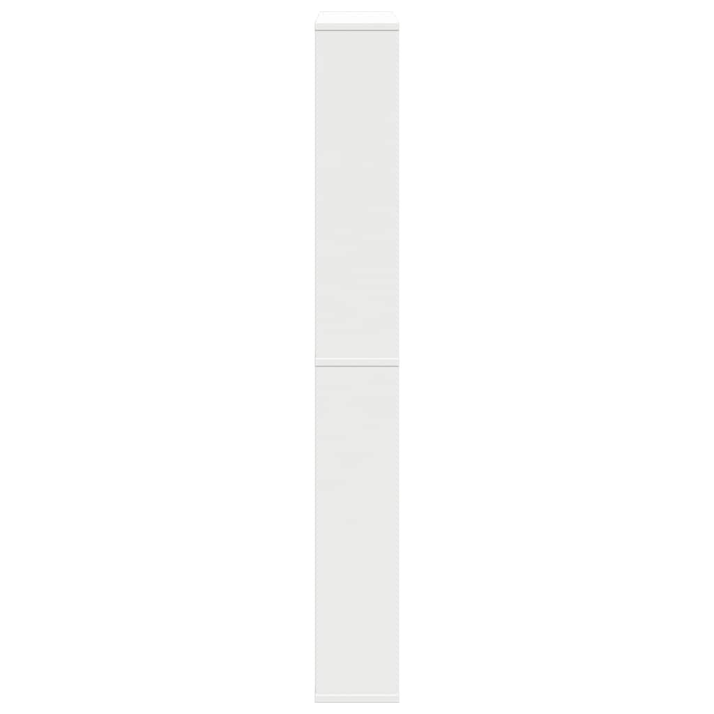 Schuhschrank mit 4 Fächern Spiegel Weiß 63×17×134 cm
