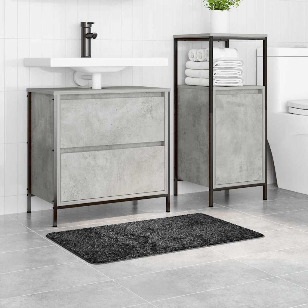 Rutschfeste Badmatte Dunkelgrau 50 x 80 cm PP