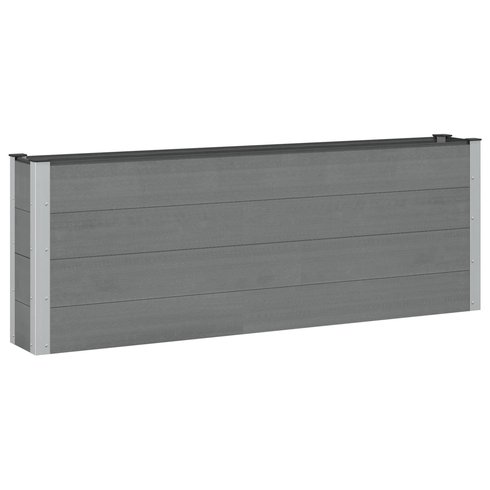 Hochbeet 2 stk. Schwarz 200 x 30 x 72 cm WPC und Aluminium