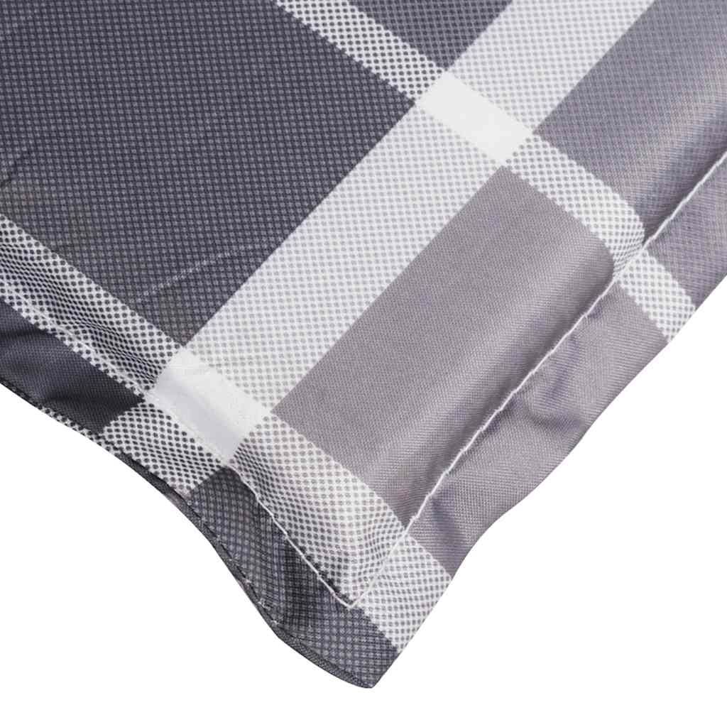 Sonnenliegen-Auflage Grau Karomuster 186x58x4 cm Oxford-Gewebe