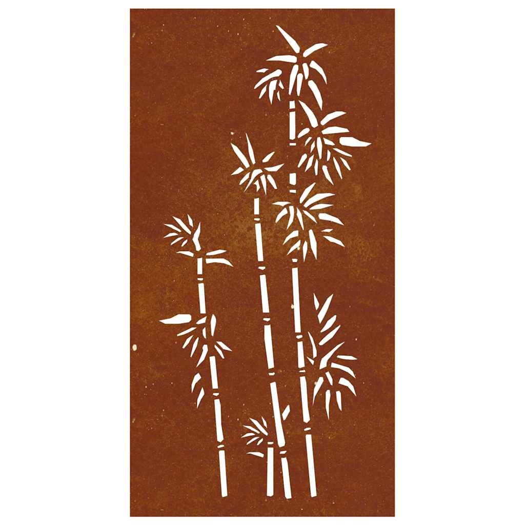 Garten-Wanddeko 105x55 cm Cortenstahl Bambus-Design