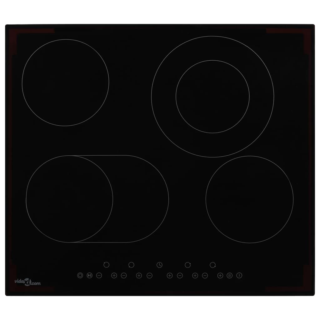 Glaskeramik-Kochfeld mit 4 Platten Touch Control 6600 W