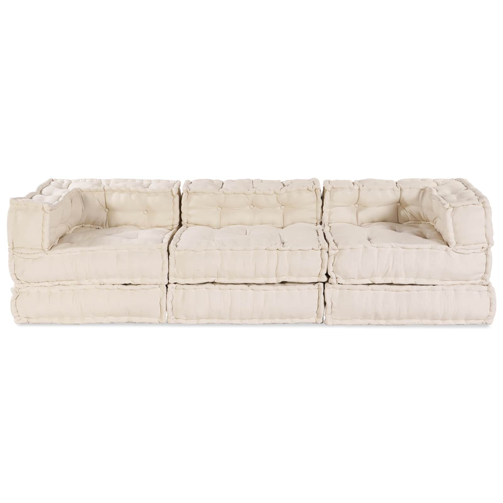 Modulare Sofagarnitur 3 pcs Creme Stoff