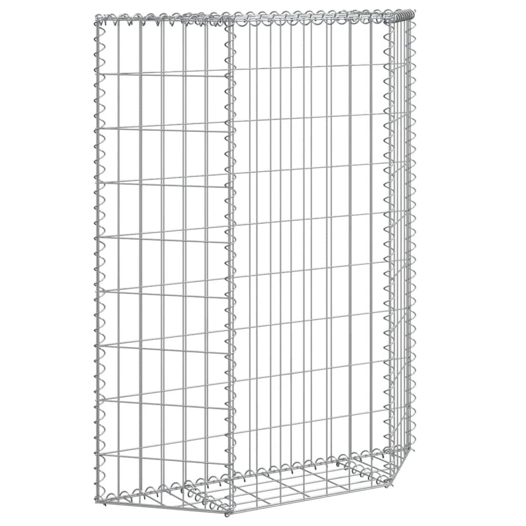 Gabionen-Hochbeet Trapezform Verzinkter Stahl 80x20x100 cm