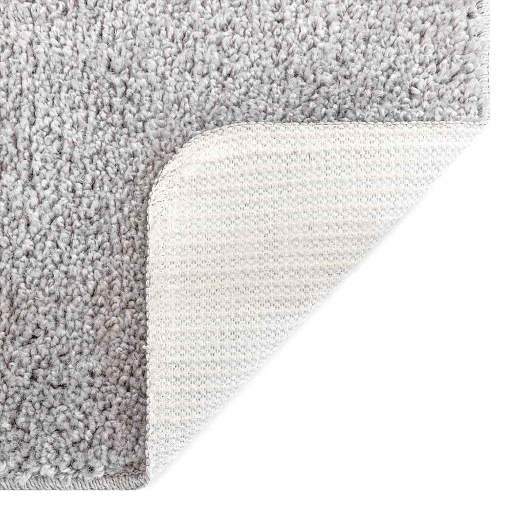 Rutschfeste Badematte mit Toilettenausschnitt Grau 50 x 50 cm