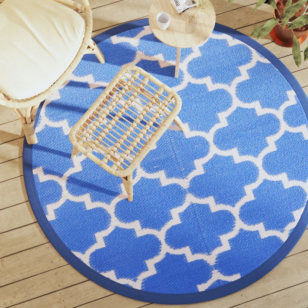Outdoor-Teppich ARAKIL Blau Ø160 cm PP