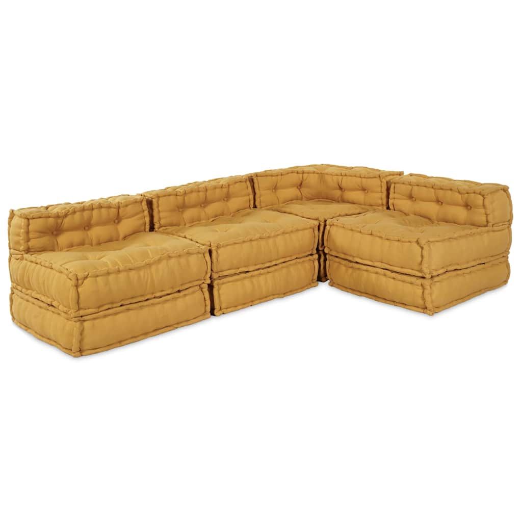 Modulare Sofagarnitur 4 pcs Gelb Stoff