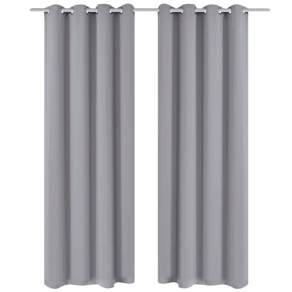 Verdunkelungsvorhänge 2 Stk. mit Metallösen 135 x 175 cm Grau