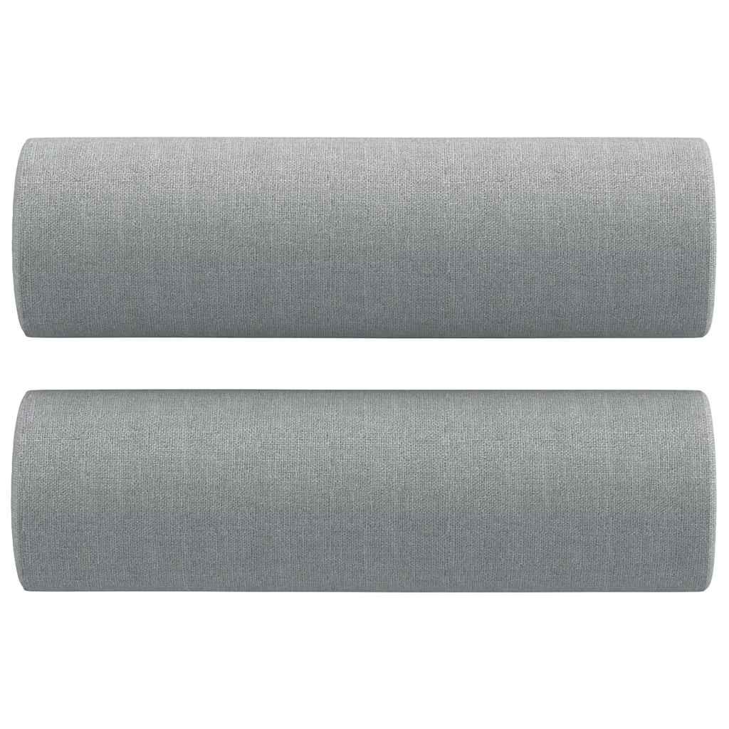 Zierkissen 2 Stk. Hellgrau Ø15x50 cm Stoff