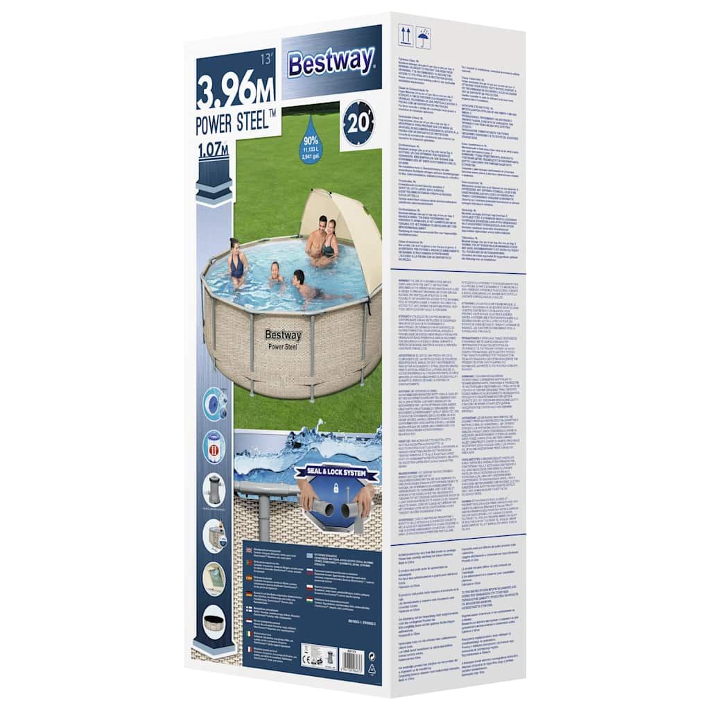 Bestway Power Steel Swimmingpool-Set mit Dach 396x107 cm