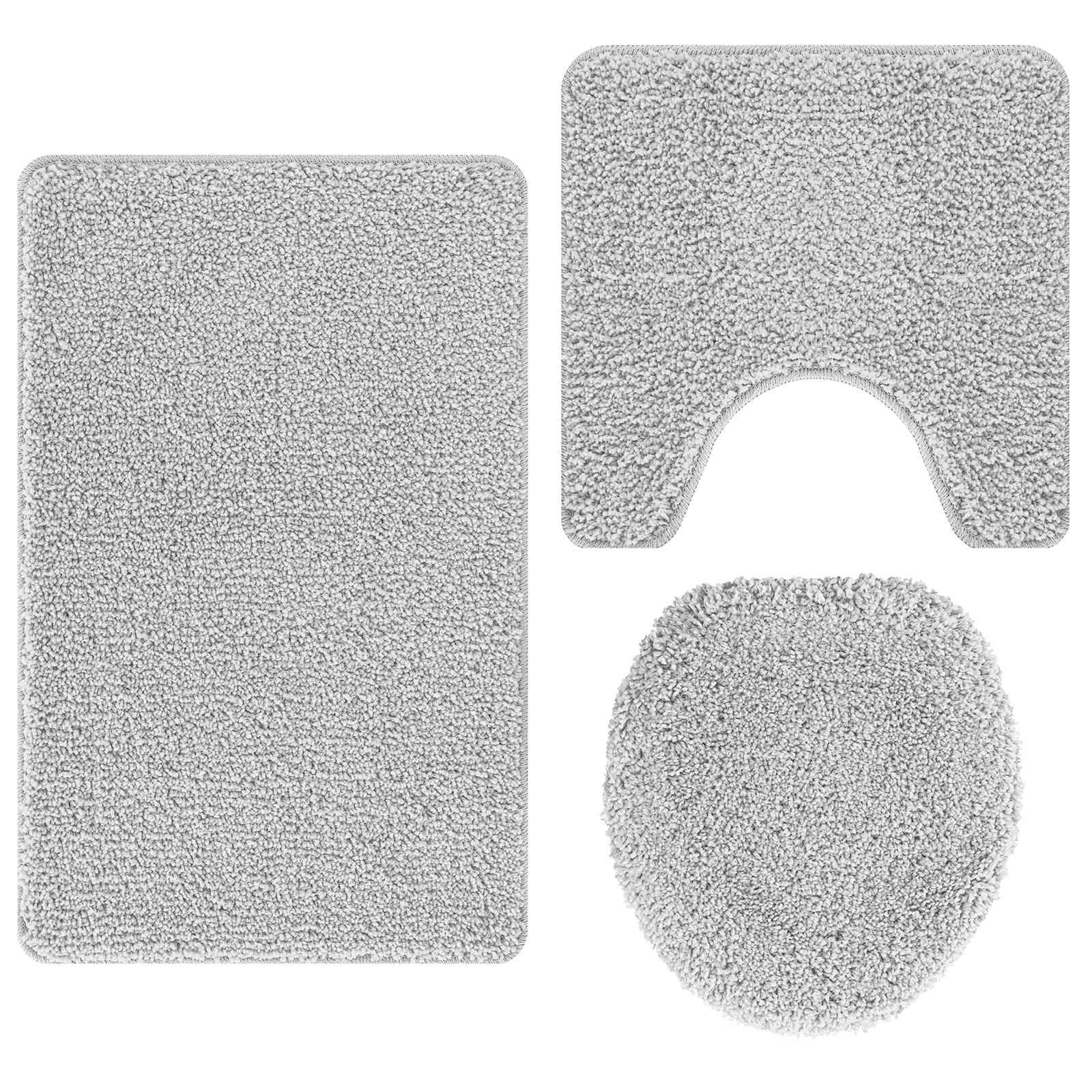 Anti-Rutsch Badematten-Set 3 pcs Grau PP