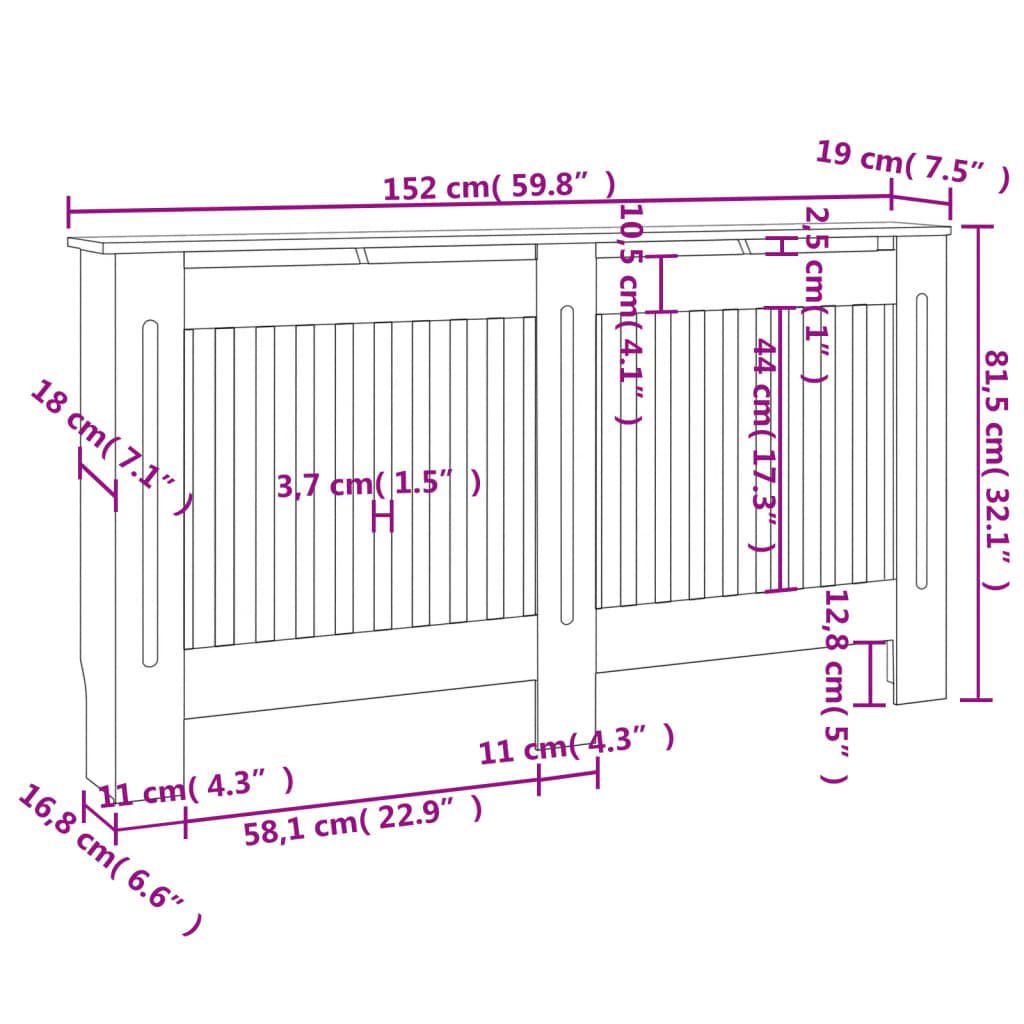 Heizkörperabdeckung 2 Stk. Weiß Holzwerkstoff 152 cm