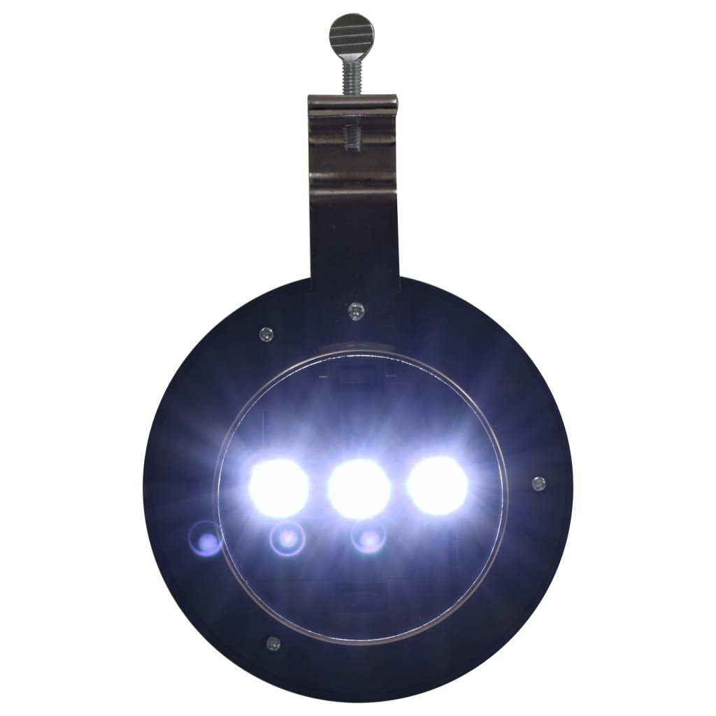 Solar-Außenleuchten 12 Stk. LED Rund 12 cm Weiß
