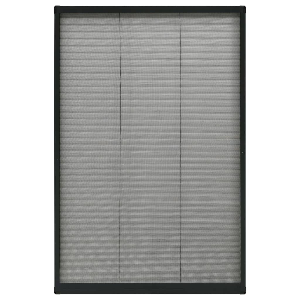 Insektenschutz-Plissee für Fenster Aluminium Anthrazit 80x160cm