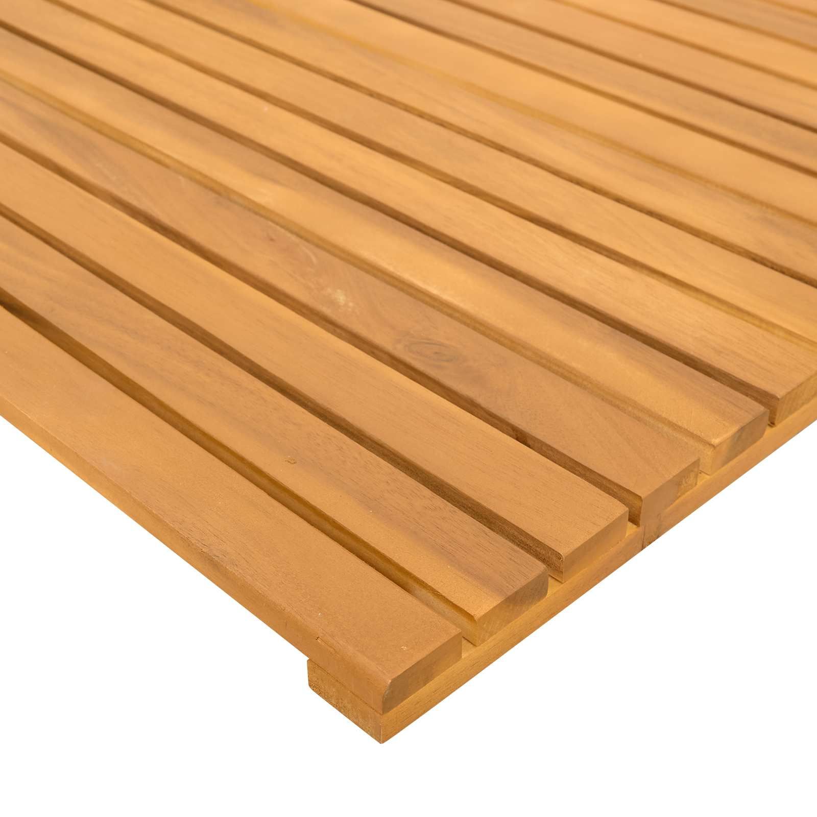 Badematte Uni Braun 100 x 55 cm Holz