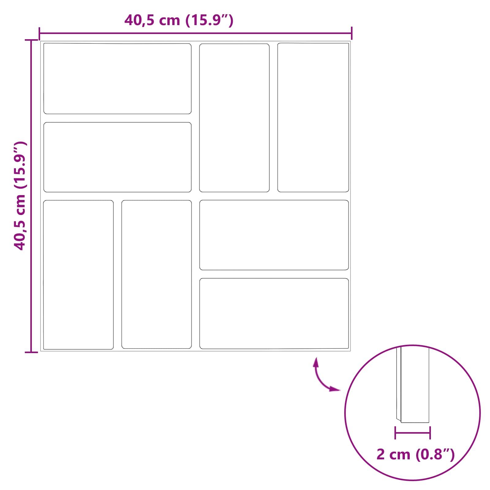 Gehwegstein 6 pcs Schwarz 40,5 x 40,5 x 2 cm Gummi