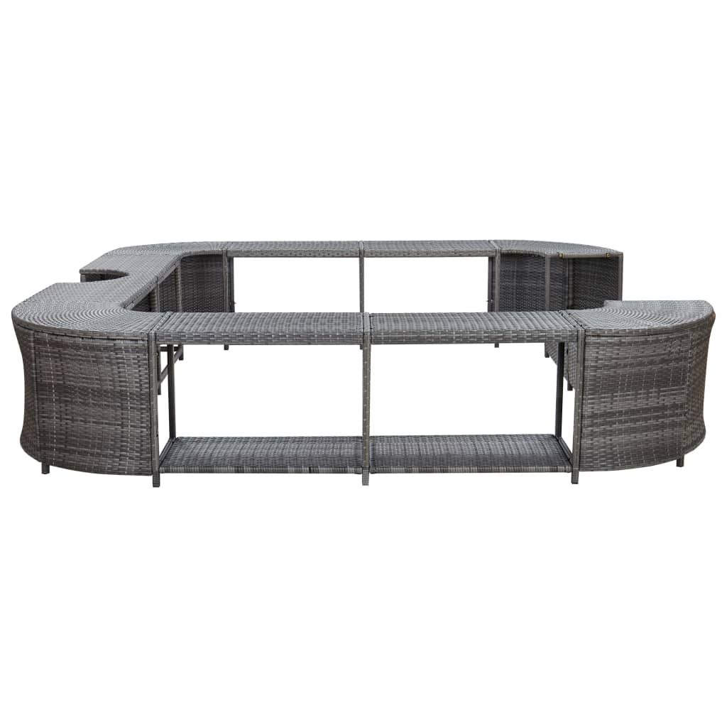 Whirlpool-Umrandung Quadratisch Grau 268x268x55 cm Poly Rattan