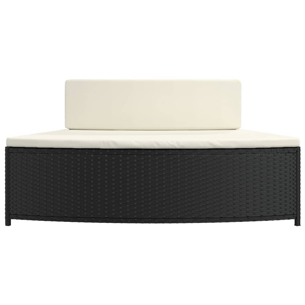Whirlpool-Bänke mit Auflagen 2 Stk. Schwarz Poly-Rattan