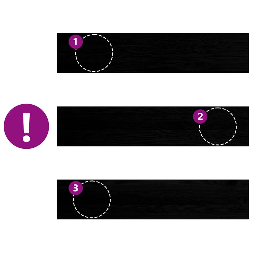 Treppenstufen 4 Stk. Braun-Schwarz 120x30x2 cm Massivholz Eiche