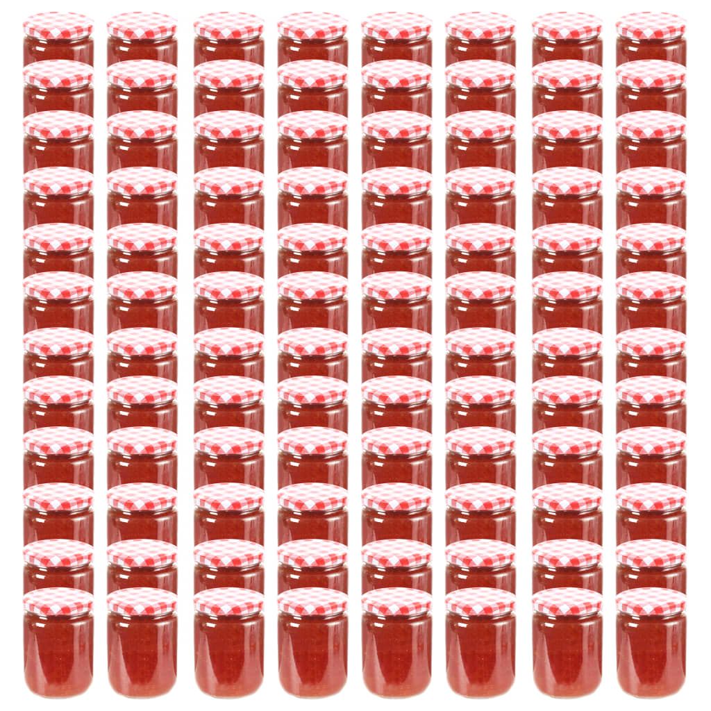 Marmeladengläser mit Weißem/Rotem Deckel 96 Stk. 230 ml