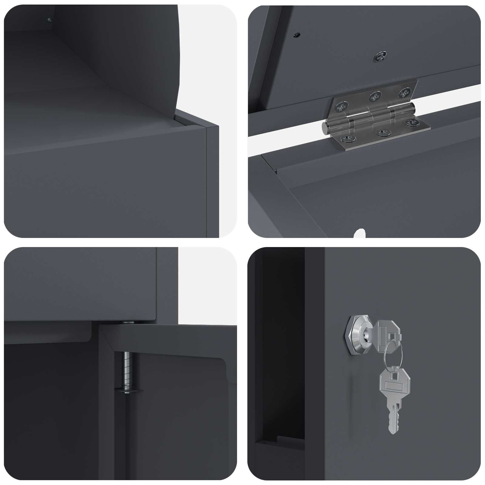 Paketdrop-Box mit Speicher Anthrazit 47,5 x 38 x 59 cm Stahl