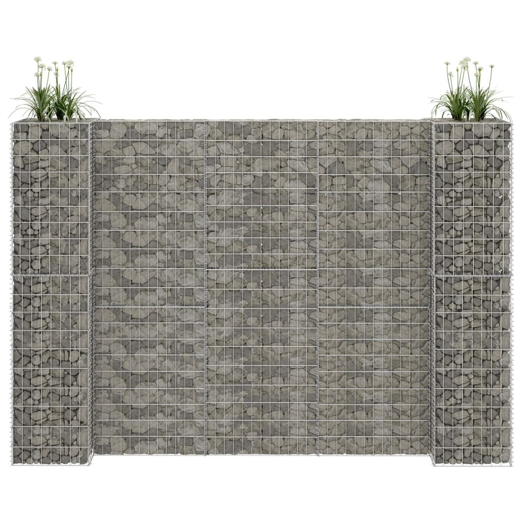 H-förmiger Gabionen-Pflanzkorb Stahldraht 260x40x200 cm