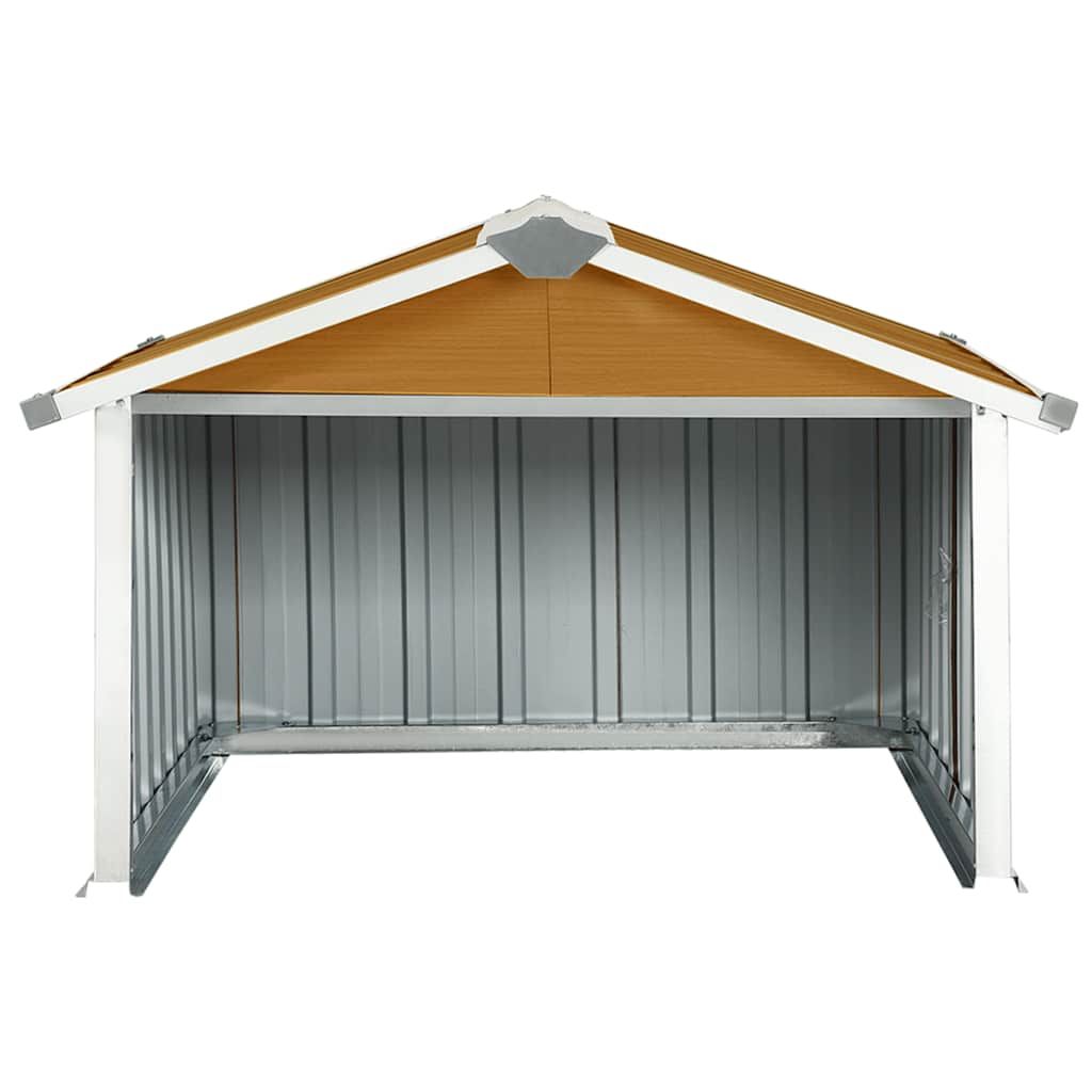 Rasenmäher Garage 92x97x63 cm Verzinkter Stahl Braun
