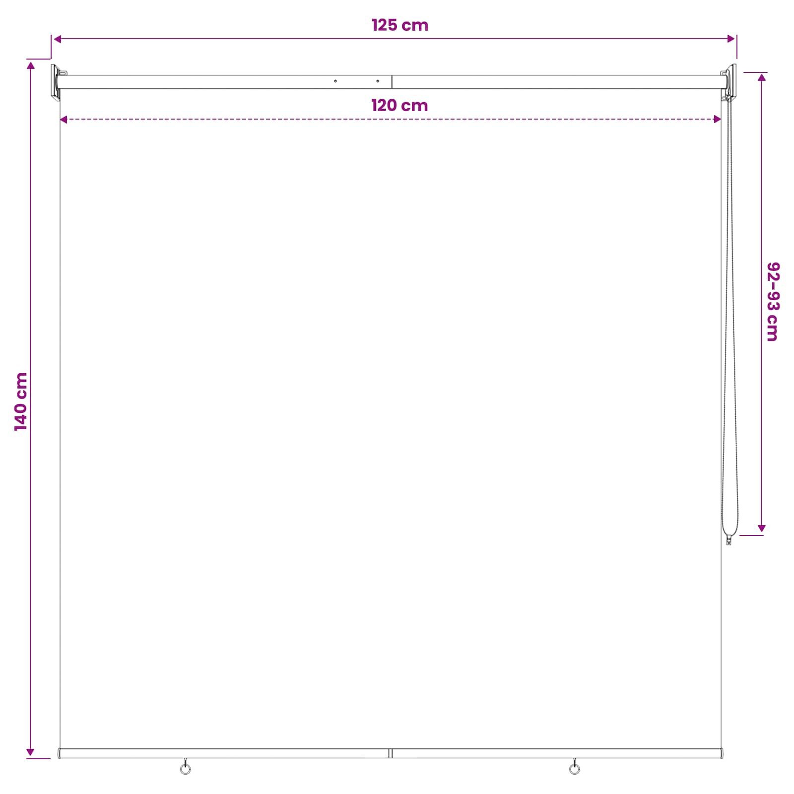 Rollo mit UV-Schutz Taupe 120 x 140 cm Polyester