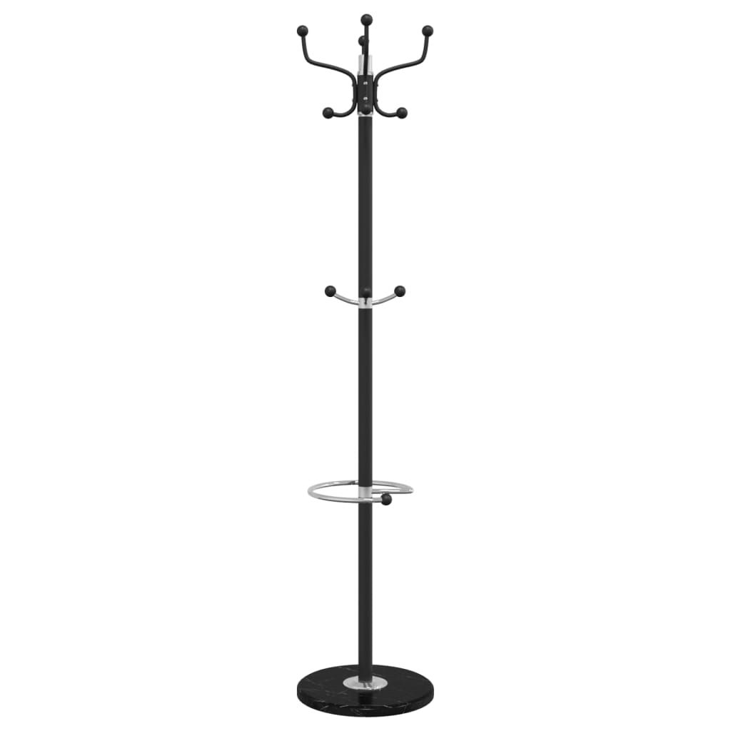 Garderobenständer mit Schirmhalter Schwarz 180 cm Eisen