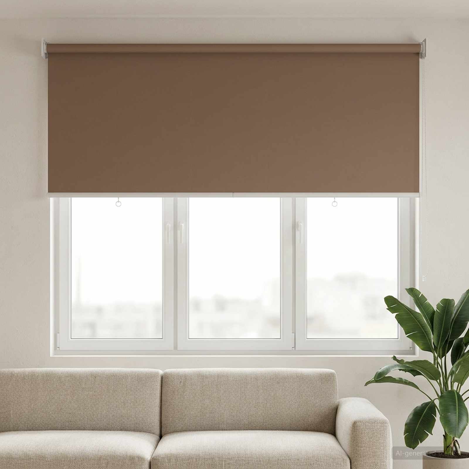 Rollo mit UV-Schutz Taupe 120 x 140 cm Polyester