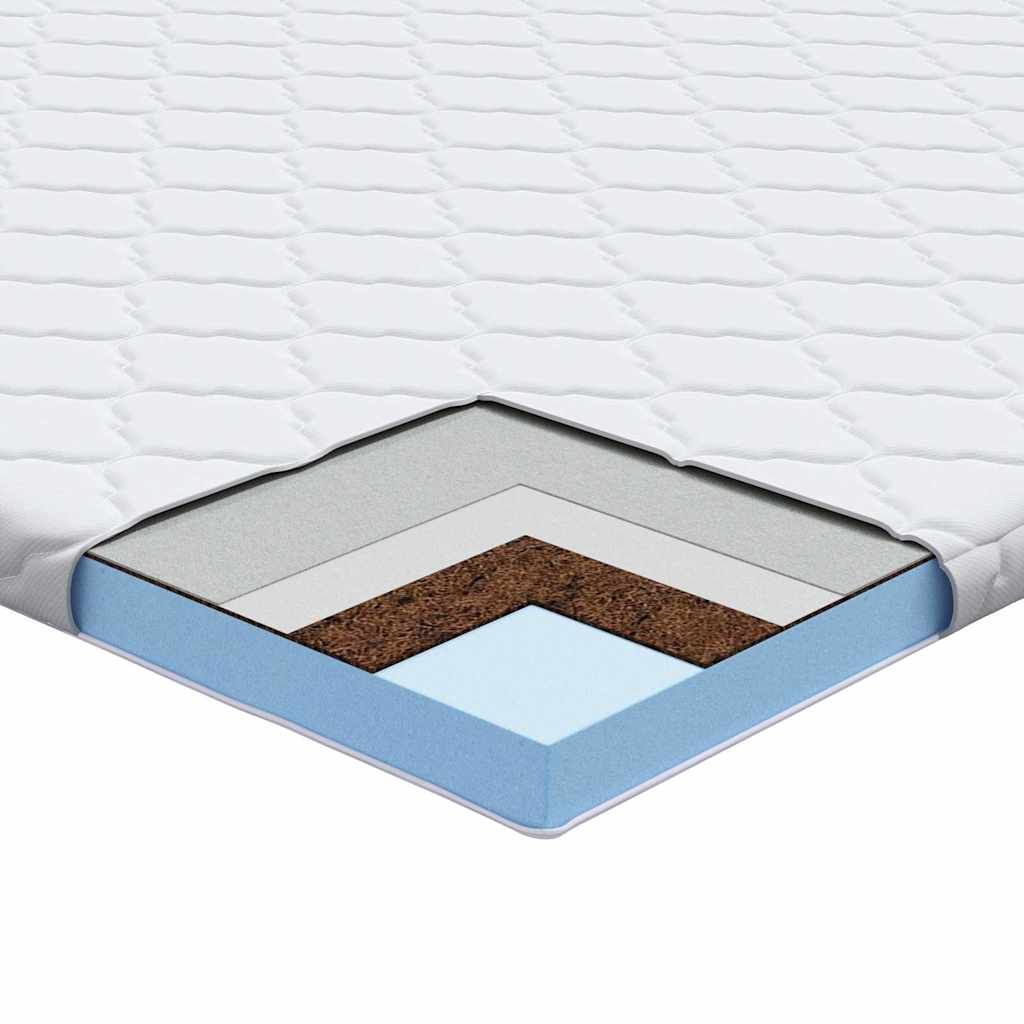 Kokosnuss Topper Weiß 80 x 200 cm Jacquard-Stoff