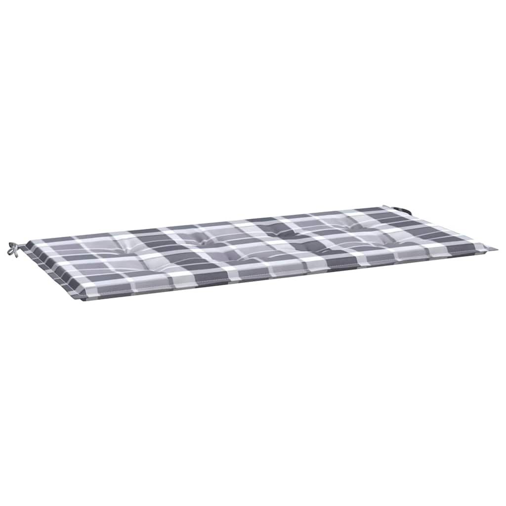 Gartenbank-Auflage Grau Karomuster 120x50x4 cm Oxford-Gewebe