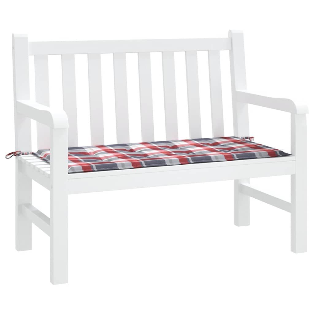 Gartenbank-Auflage Rot Karomuster 120x50x3 cm Oxford-Gewebe