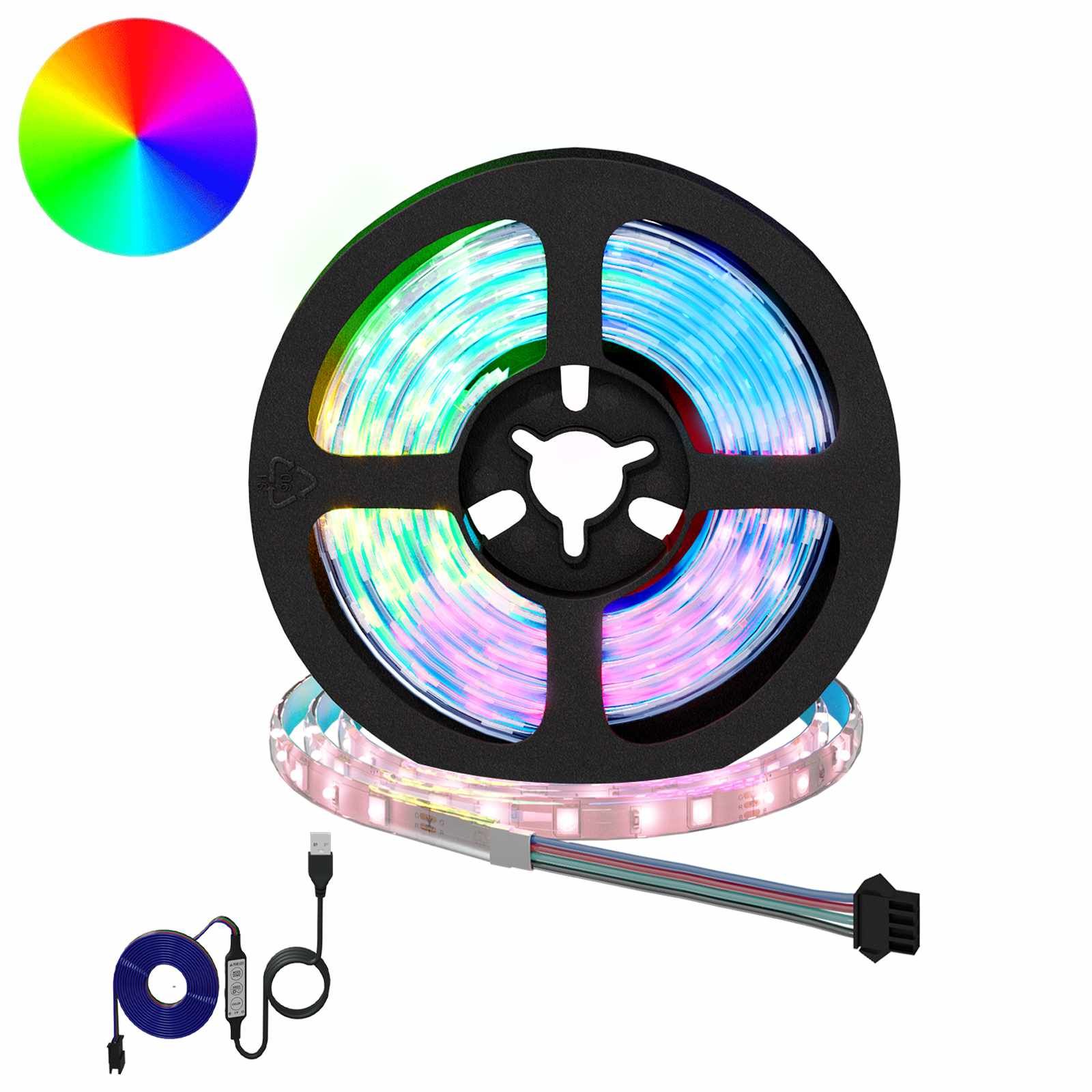 LED-Streifen 2 stk. Schwarz und Transparent