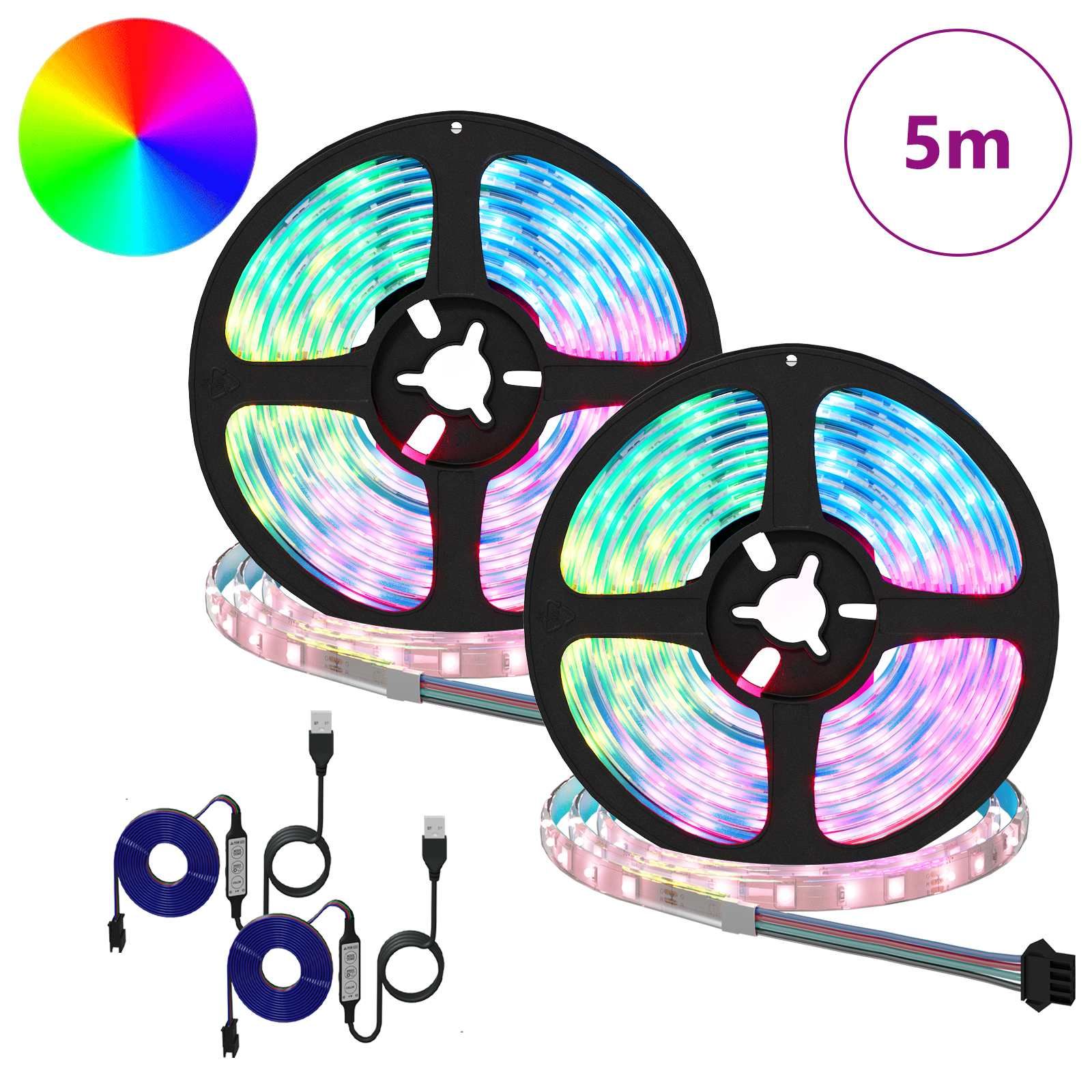 LED-Streifen 2 stk. Schwarz und Transparent
