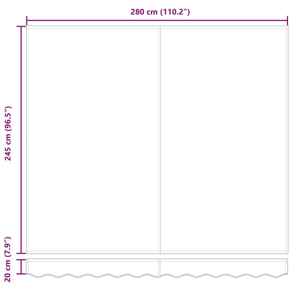 Ersatzbespannung für Markise 3 x 2,5 m Grün & Weiß gestreift