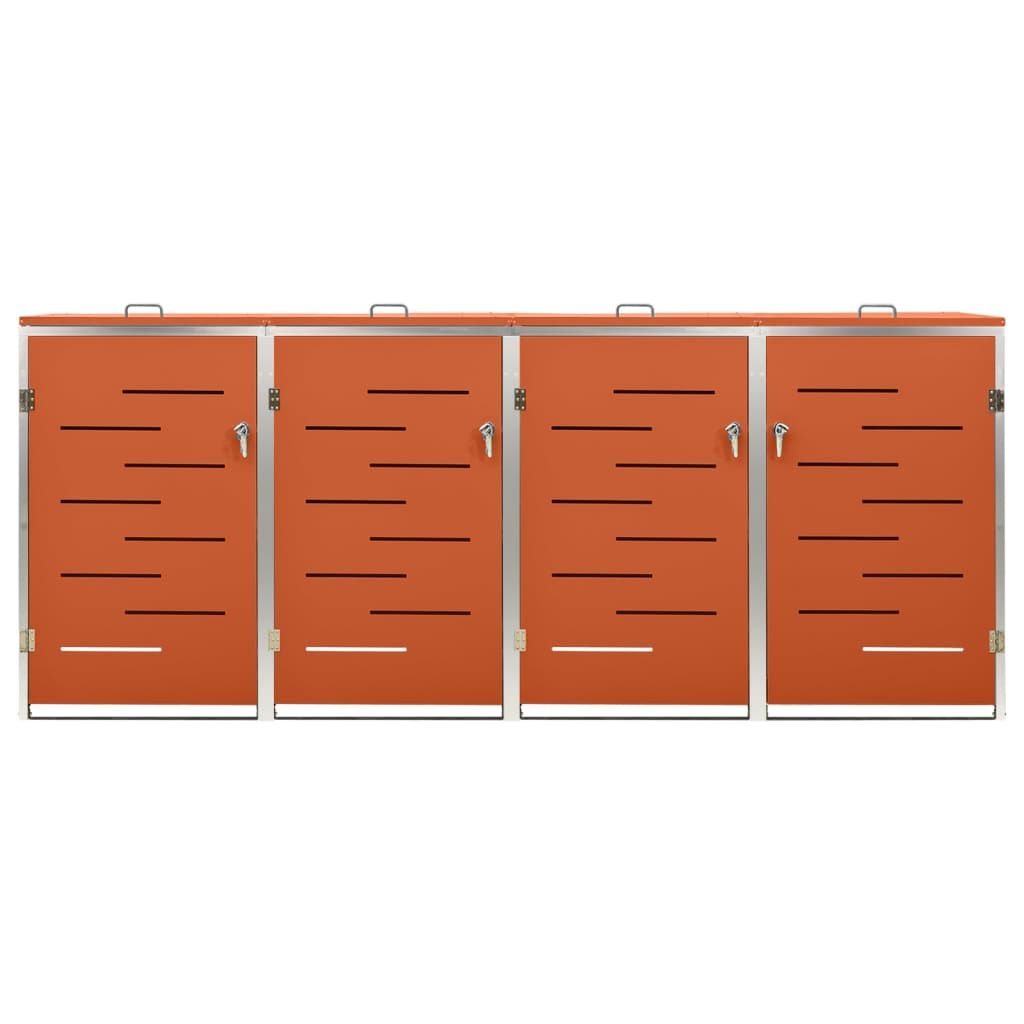Mülltonnenbox für 4 Tonnen 276,5x77,5x112,5 cm Edelstahl